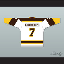Load image into Gallery viewer, Bill &#39;Goldie&#39; Goldthorpe 7 Binghamton Broome Dusters White Hockey Jersey 3