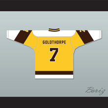 Load image into Gallery viewer, Bill &#39;Goldie&#39; Goldthorpe 7 Binghamton Broome Dusters Yellow Hockey Jersey 2