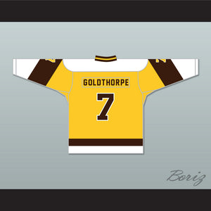 Bill 'Goldie' Goldthorpe 7 Binghamton Broome Dusters Yellow Hockey Jersey 2