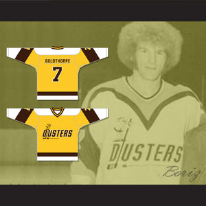 Bill 'Goldie' Goldthorpe 7 Binghamton Broome Dusters Yellow Hockey Jersey 2