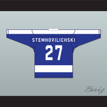 Load image into Gallery viewer, Billy Stemhovilichski 27 Toronto Bay Leaves Blue Hockey Jersey SCTV Power Play
