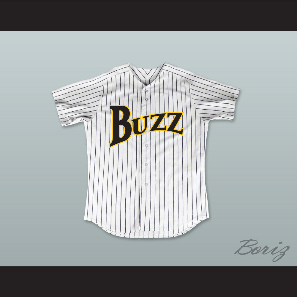 Billy 'Downtown' Anderson 8 Buzz White Pinstriped Baseball Jersey Major League: Back to the Minors