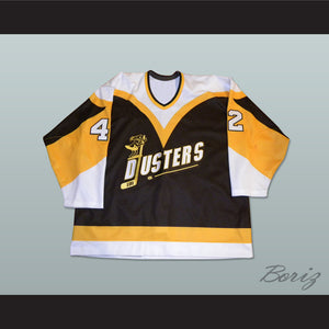 Jim O'Brien 42 Binghamton Broome Dusters Brown Hockey Jersey