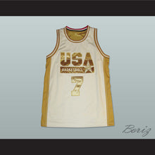 Load image into Gallery viewer, Larry Bird 7 USA White and Gold Basketball Jersey