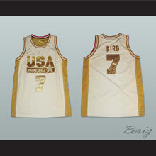 Load image into Gallery viewer, Larry Bird 7 USA White and Gold Basketball Jersey
