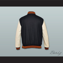 Load image into Gallery viewer, Black Wool and White Lab Leather Varsity Letterman Jacket