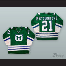 Load image into Gallery viewer, Blaine Stoughton 21 Hartford Whalers Green Hockey Jersey