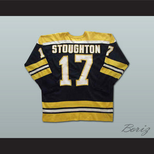 Blaine Stoughton 17 WHA Cincinnati Stingers Black Hockey Jersey