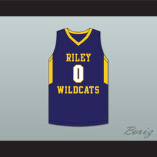 Load image into Gallery viewer, Blake Wesley 0 James Whitcomb Riley High School Wildcats Navy Blue Basketball Jersey 1