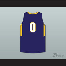 Load image into Gallery viewer, Blake Wesley 0 James Whitcomb Riley High School Wildcats Navy Blue Basketball Jersey 1
