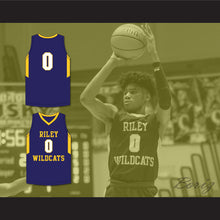 Load image into Gallery viewer, Blake Wesley 0 James Whitcomb Riley High School Wildcats Navy Blue Basketball Jersey 1