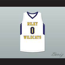 Load image into Gallery viewer, Blake Wesley 0 James Whitcomb Riley High School Wildcats White Basketball Jersey 2