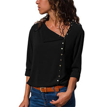 Load image into Gallery viewer, Blouse 2020 Fashion Long Sleeve Women Blouses and Tops Skew Collar Solid Office Shirt Casual Tops Blusas Chemise Femme