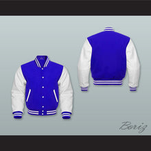 Load image into Gallery viewer, Blue Wool and White Lab Leather Varsity Letterman Jacket