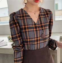 Load image into Gallery viewer, Blusa Coreana de manga larga con cuello de pico para Primavera, camisa elegante para Mujer, 2020 Ins