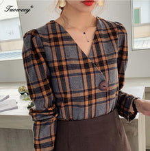 Load image into Gallery viewer, Blusa Coreana de manga larga con cuello de pico para Primavera, camisa elegante para Mujer, 2020 Ins