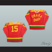Load image into Gallery viewer, Bob Courcy 15 Omaha Knights Red Hockey Jersey