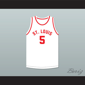 Bob Doll 5 St. Louis Bombers White Basketball Jersey