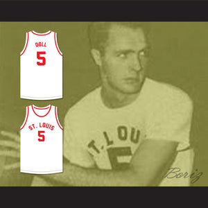 Bob Doll 5 St. Louis Bombers White Basketball Jersey