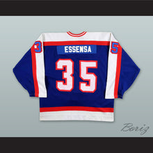 Load image into Gallery viewer, Bob Essensa 35 Moncton Hawks Blue Hockey Jersey
