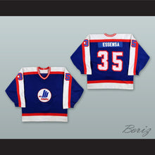 Load image into Gallery viewer, Bob Essensa 35 Moncton Hawks Blue Hockey Jersey