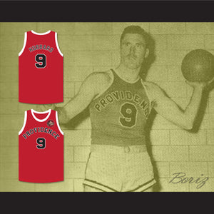 Bob Hubbard 9 Providence Steamrollers Red Basketball Jersey with Patch