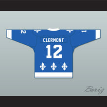 Load image into Gallery viewer, Bob Clermont 12 Le National de Québec Blue Hockey Jersey- Lance et compte (He Shoots, He Scores)