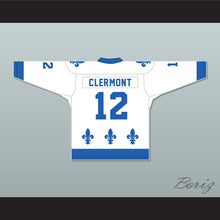 Load image into Gallery viewer, Bob Clermont 12 Le National de Québec White Hockey Jersey- Lance et compte (He Shoots, He Scores)