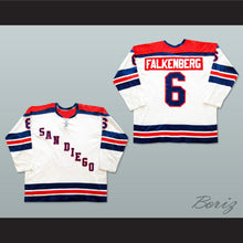 Load image into Gallery viewer, Bob Falkenberg 6 San Diego Mariners White Hockey Jersey