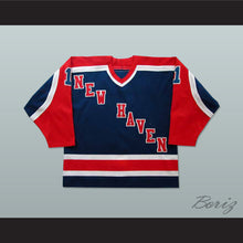 Load image into Gallery viewer, Bob Janecyk 1 New Haven Nighthawks Dark Blue Hockey Jersey