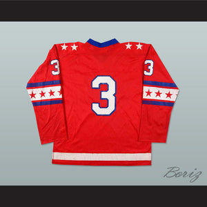 Bob Malcolm 3 Rochester Americans Red Hockey Jersey