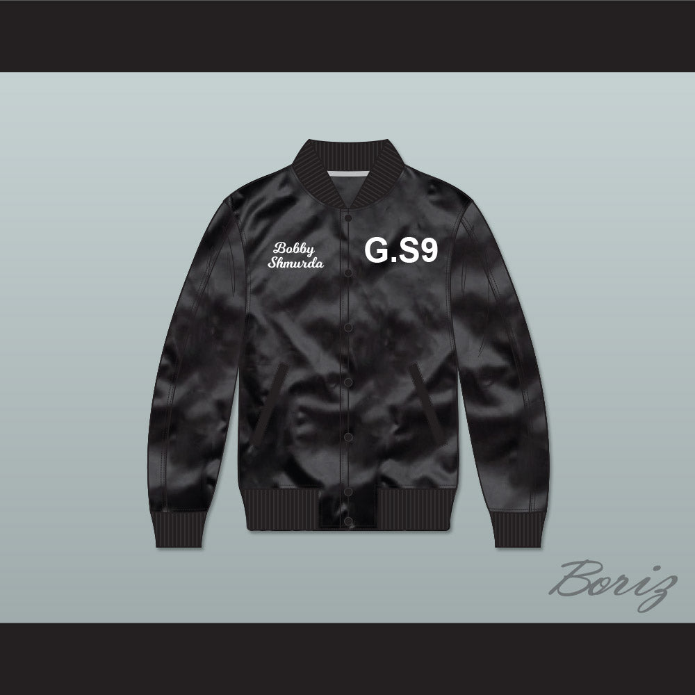 Bobby Shmurda G.S9 Black Varsity Letterman Satin Bomber Jacket
