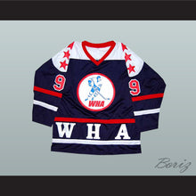 Load image into Gallery viewer, Bobby Hull 9 WHA All Star Navy Blue Hockey Jersey
