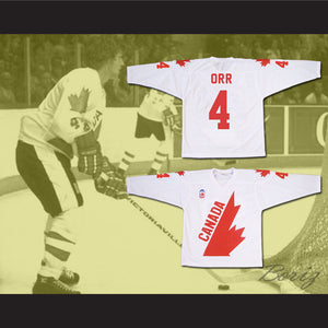 Bobby Orr 4 Canada Cup White Hockey Jersey