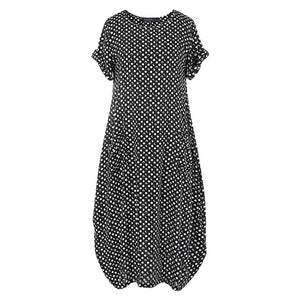 Bohemian Beach Maxi Dress Womens Printed Summer Sundress ZANZEA 2020 Casual Polka Dot Baggy Sarafans Vestidos Plus Size Robe