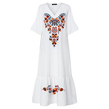 Load image into Gallery viewer, Bohemian Printed Maxi Dress ZANZEA 2020 Women's Sundress Summer Casual V-Neck Vestidos Female Short Sleeve Floral Ruffle Robe
