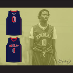 Bol Bol 0 Findlay Prep Navy Blue Basketball Jersey 1