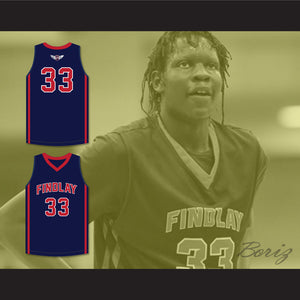 Bol Bol 33 Findlay Prep Navy Blue Basketball Jersey 1