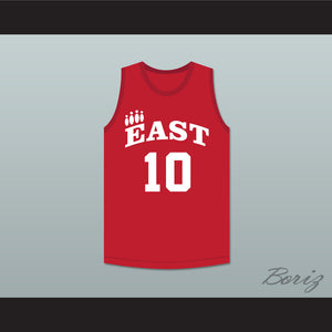 Troy Bolton 10 East High School Wildcats Red Practice Basketball Jersey