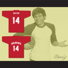Load image into Gallery viewer, Troy Bolton 14 East High School Wildcats Red Football Jersey Design 2