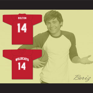 Troy Bolton 14 East High School Wildcats Red Football Jersey Design 2