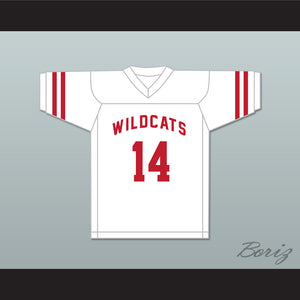 Troy Bolton 14 East High School Wildcats White Football Jersey Design 1