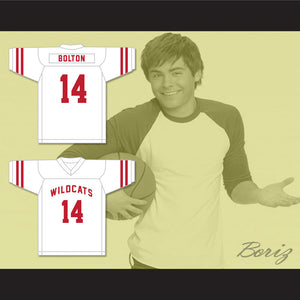 Troy Bolton 14 East High School Wildcats White Football Jersey Design 1