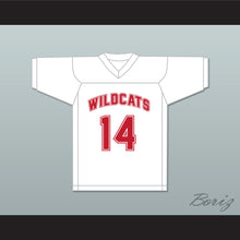 Load image into Gallery viewer, Troy Bolton 14 East High School Wildcats White Football Jersey Design 2
