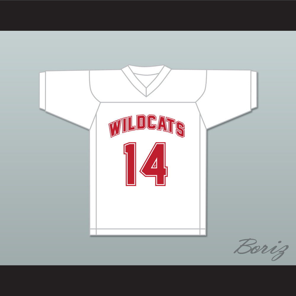 Troy Bolton 14 East High School Wildcats White Football Jersey Design 2