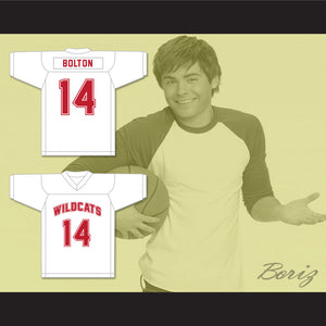 Troy Bolton 14 East High School Wildcats White Football Jersey Design 2