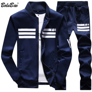 Bolubao Spring Men Set Quality Fleece Sweatshirt + Pants Male Tracksuit Sporting Sweat Suits Mens Survetement Sportswear