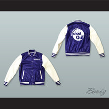 Load image into Gallery viewer, Bombers Tournament Shoot Out Blue and White Lab Leather Varsity Letterman Jacket