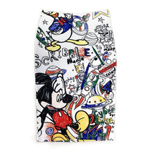 Load image into Gallery viewer, Bonjean 2020 Women's Pencil Skirt New Cartoon Mouse Print High Waist Slim Skirts Women Young Girl Summer Female Falda