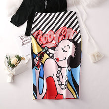 Load image into Gallery viewer, Bonjean 2020 Women's Pencil Skirt New Cartoon Mouse Print High Waist Slim Skirts Women Young Girl Summer Female Falda